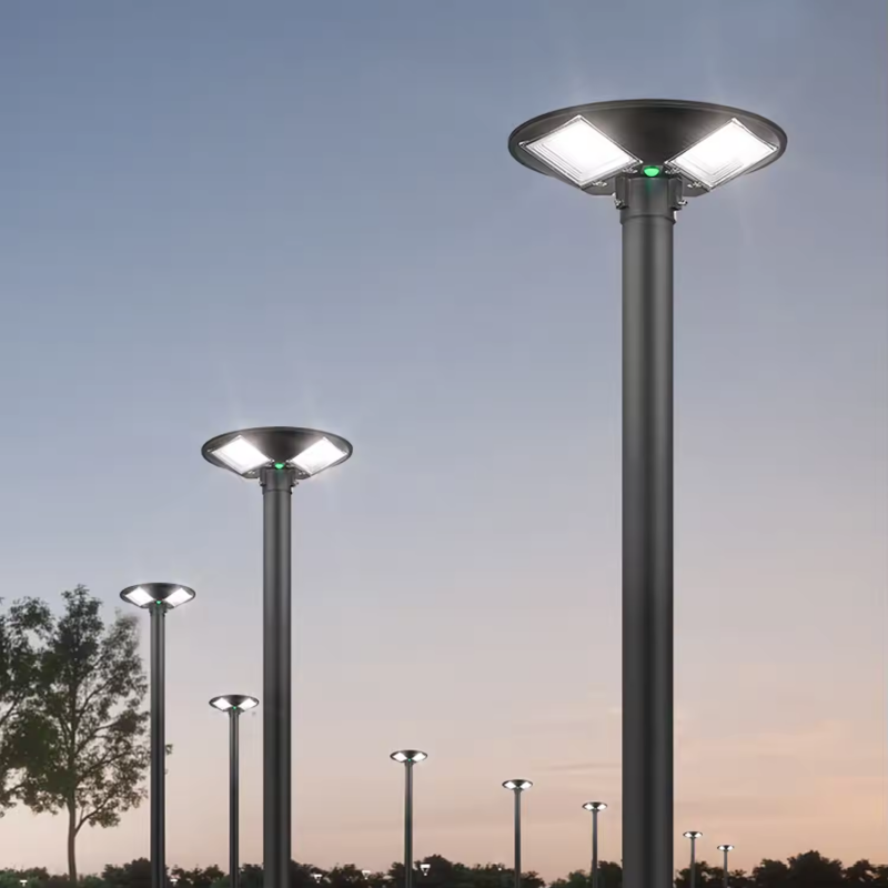 Outdoor Lighting Year Round - Solar UFO lamp courtyard high pole