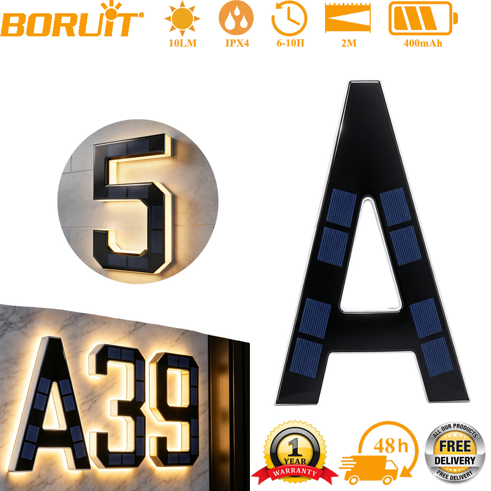 Outdoor Lighting Experts - 12CM Solar House Number Lights House