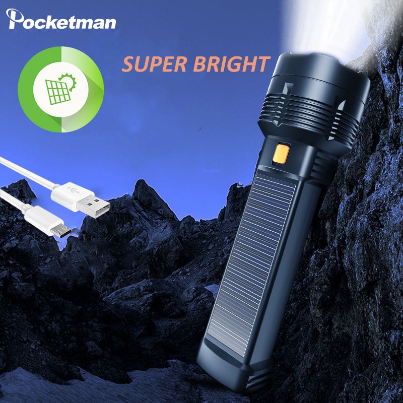 Fire Torch Solar - Solar-powered Flashlight Super Bright Portable USB