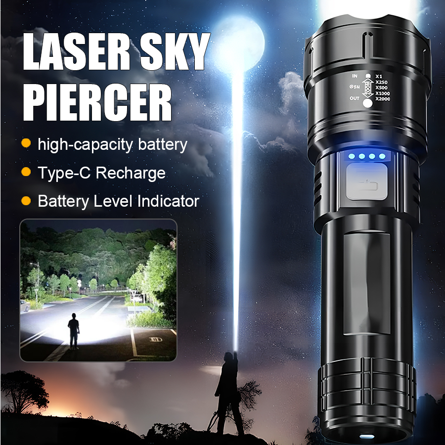 Outdoor Lighting Lumen - High Power P50 LED Flashlight USB