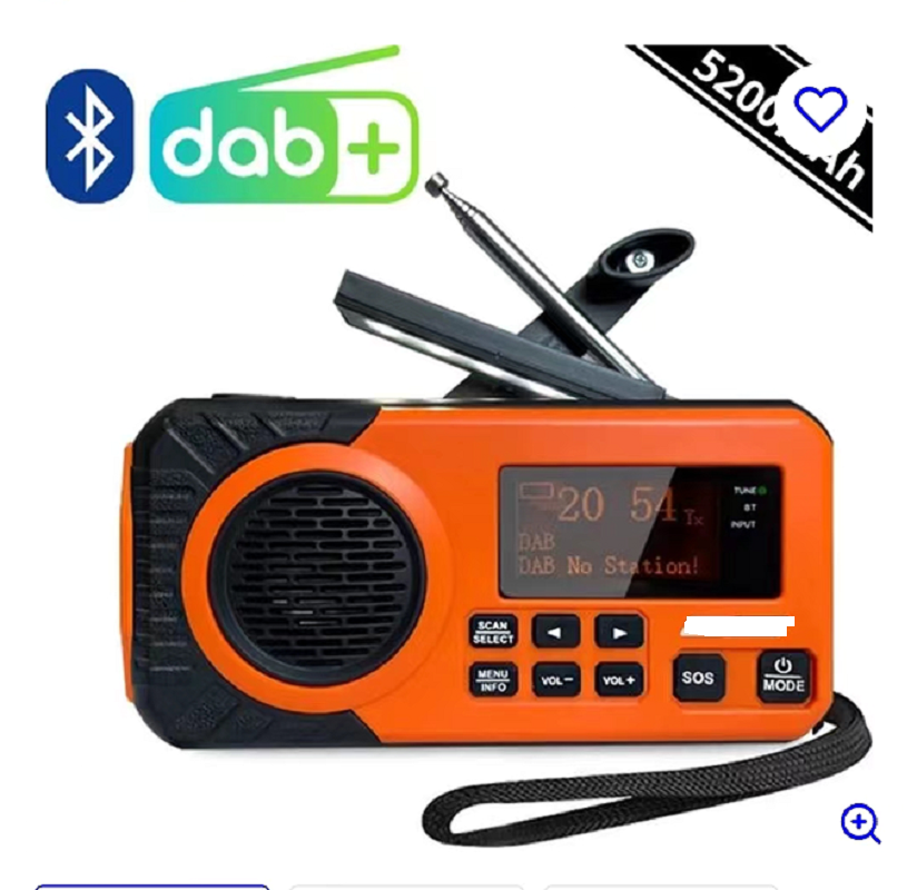 Fire Torch Solar - DAB/DAB+/FM Digital Radio with 5000mAh power