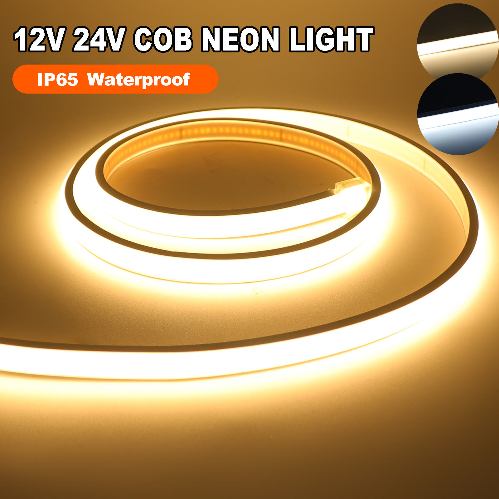Outdoor Lighting Linear - 320LEDs/m COB LED Strip Light 12V