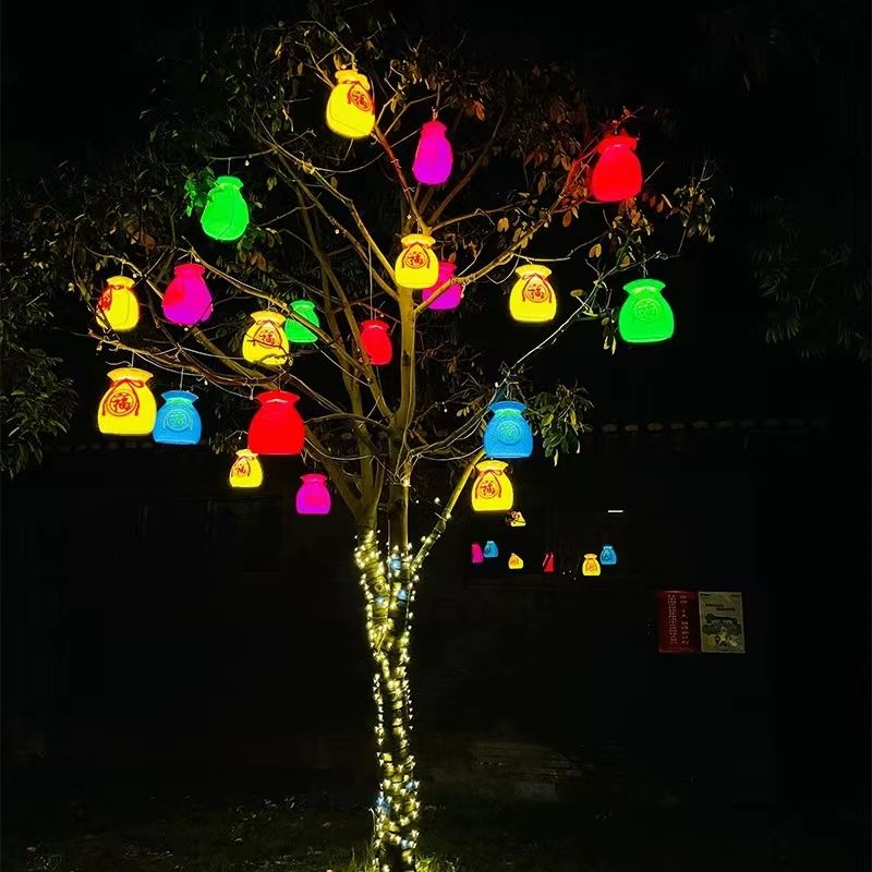 Lucky bag lanterns, money bags - Outdoor Lighting On Trees ulasan dan harga