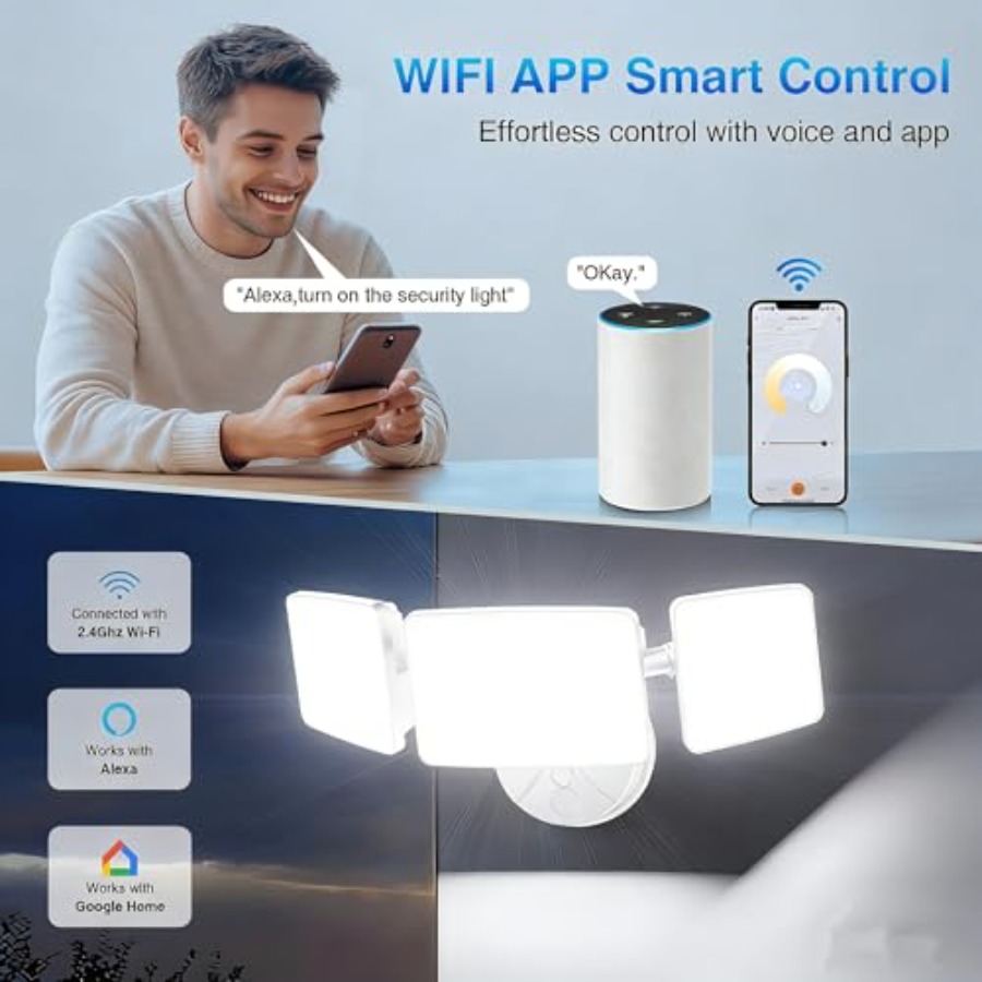 100W Smart Flood Lights Outdoo - Outdoor Lighting Hardwired ulasan dan harga