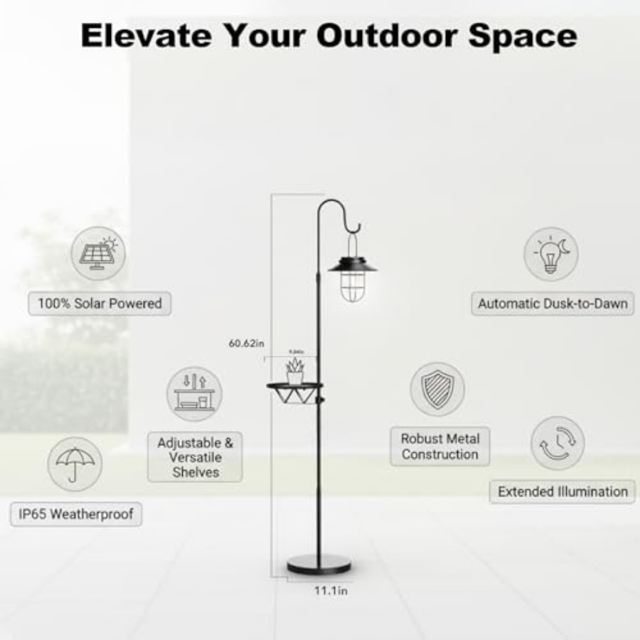 Solar Floor Lamp with Table, 6 - Outdoor Lighting Solar ulasan dan harga