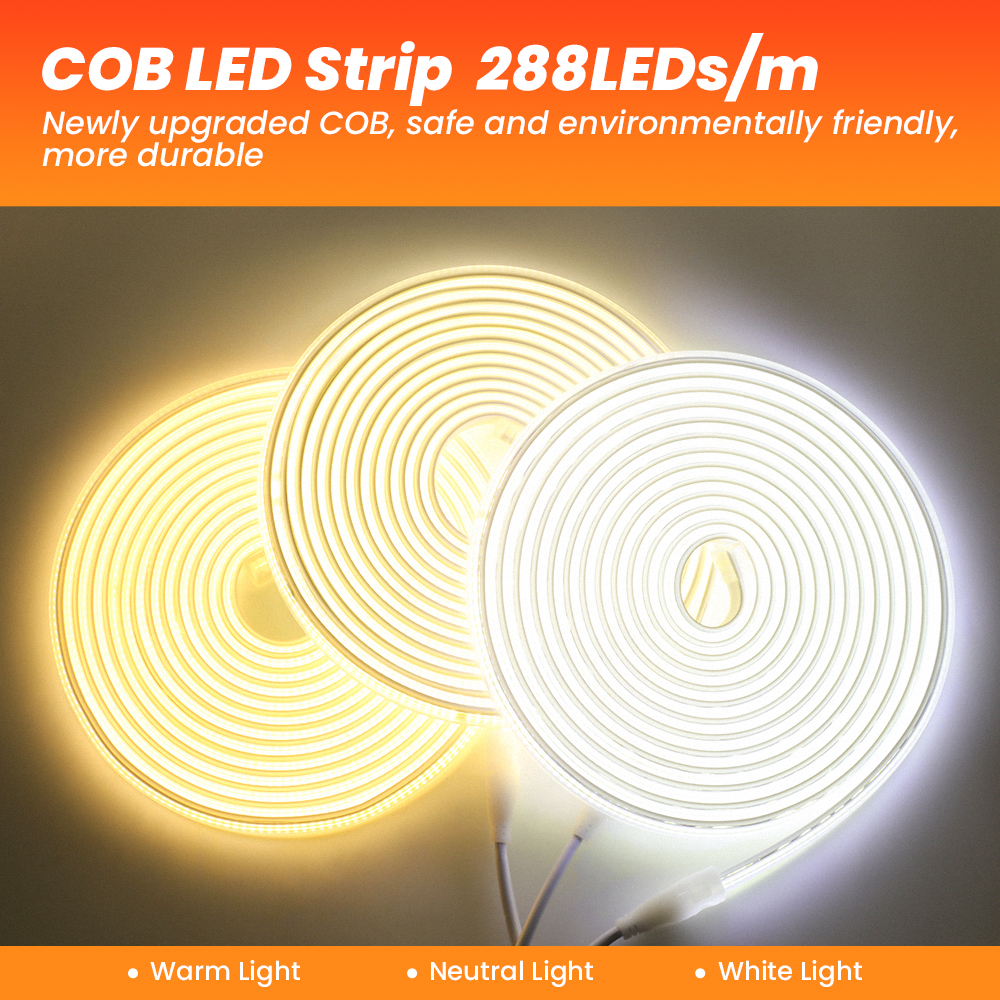 COB LED Strip 110V 220V Flexib - Outdoor Lighting Linear ulasan dan harga