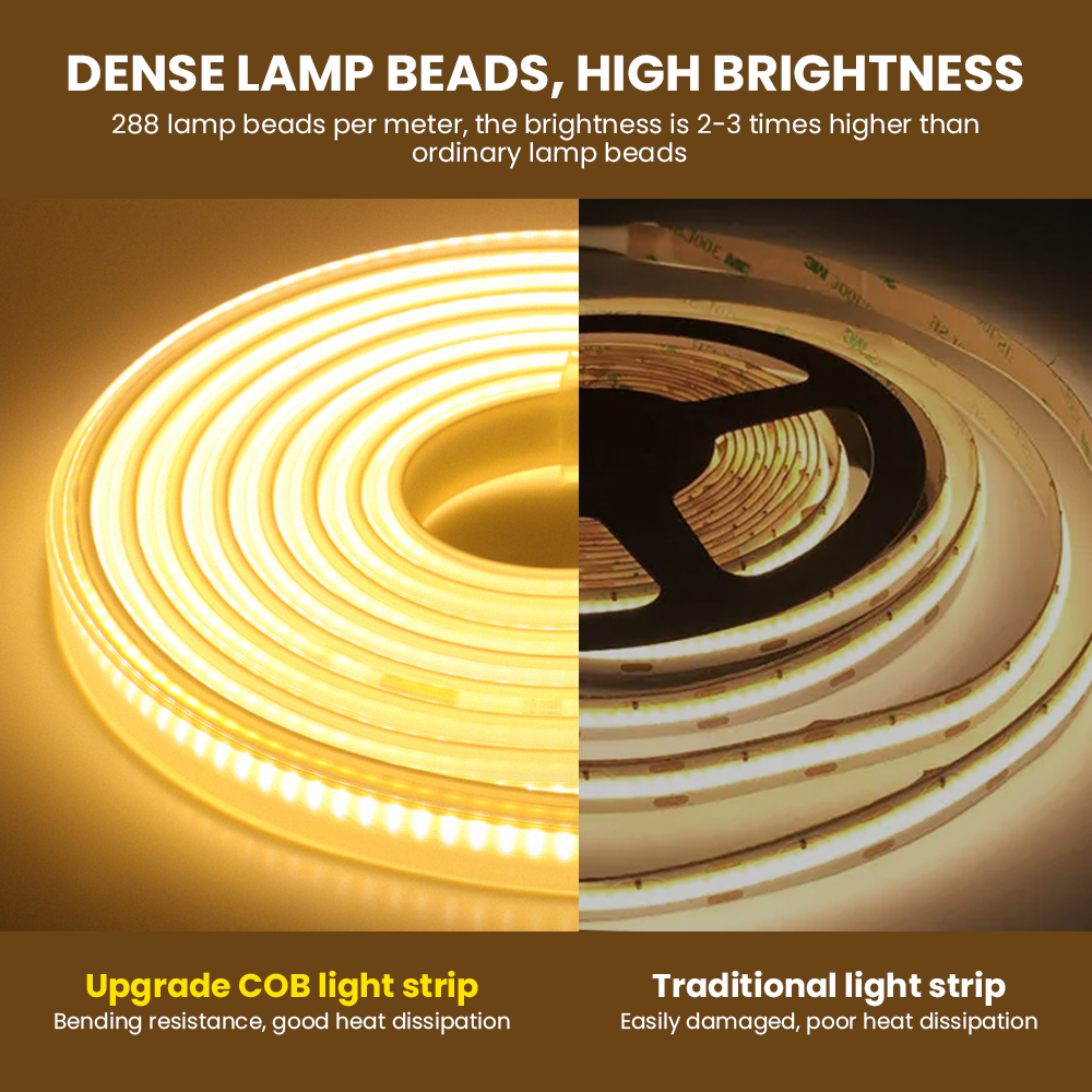 COB LED Strip 110V 220V Flexib - Outdoor Lighting Linear ulasan dan harga