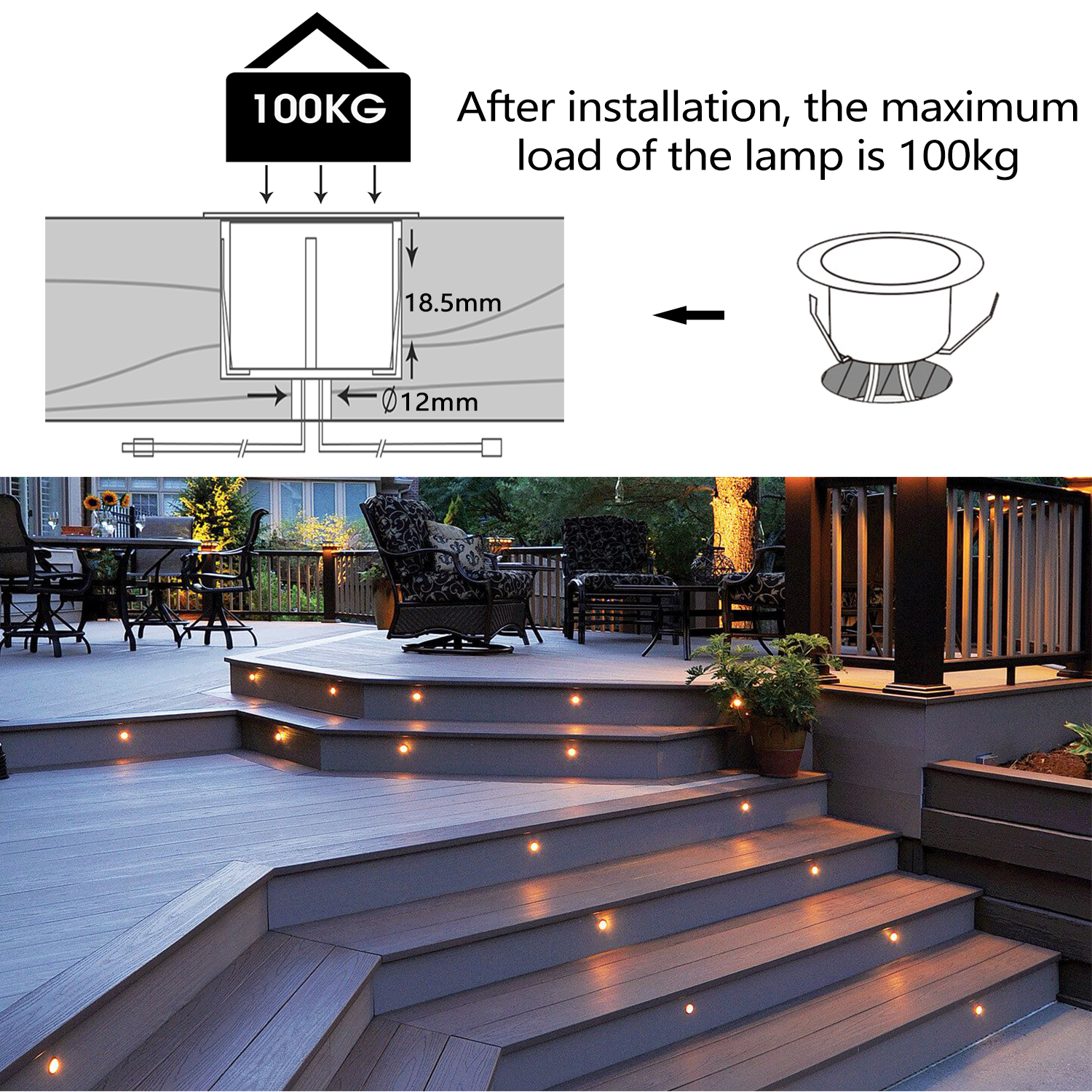 QACA LED Low Voltage Recessed  - Outdoor Lighting Kits Low Voltage ulasan dan harga