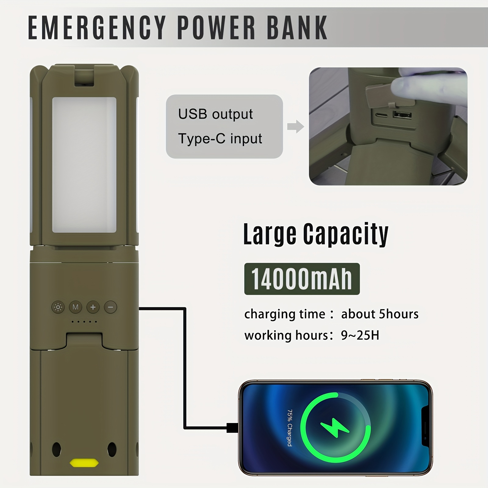 Camping Lantern, 14000mAh Rech - Outdoor Lighting Lumen ulasan dan harga