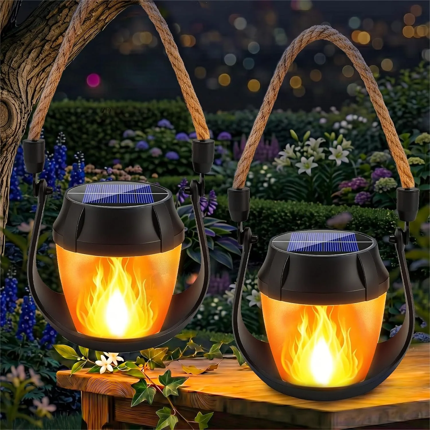 2 Pack Hanging Solar Lanterns  - Outdoor Lighting On Trees ulasan dan harga