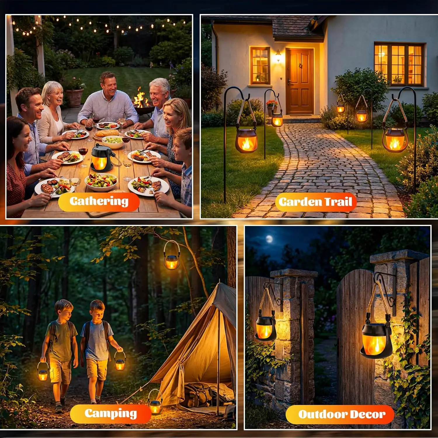 2 Pack Hanging Solar Lanterns  - Outdoor Lighting On Trees ulasan dan harga