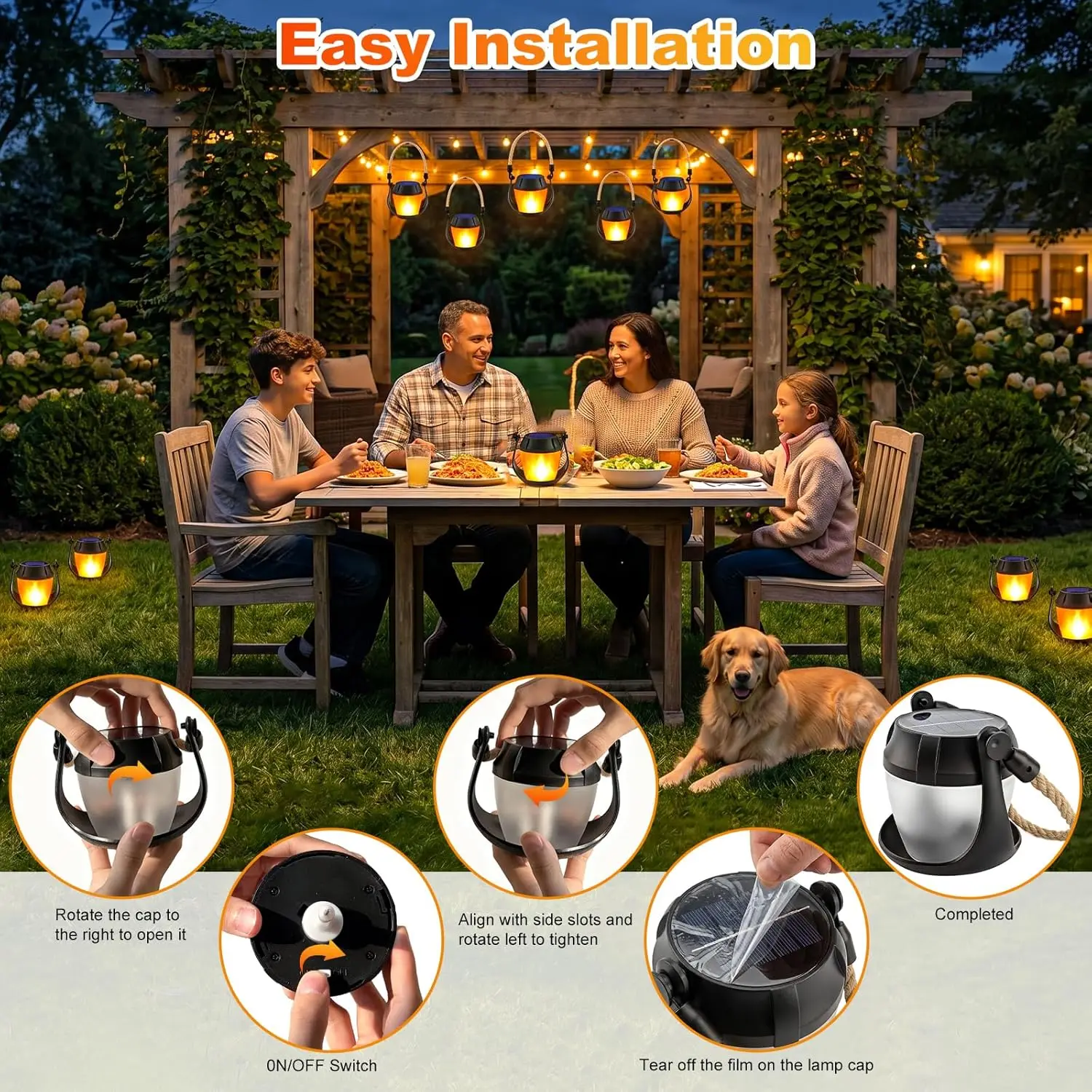 2 Pack Hanging Solar Lanterns  - Outdoor Lighting On Trees ulasan dan harga