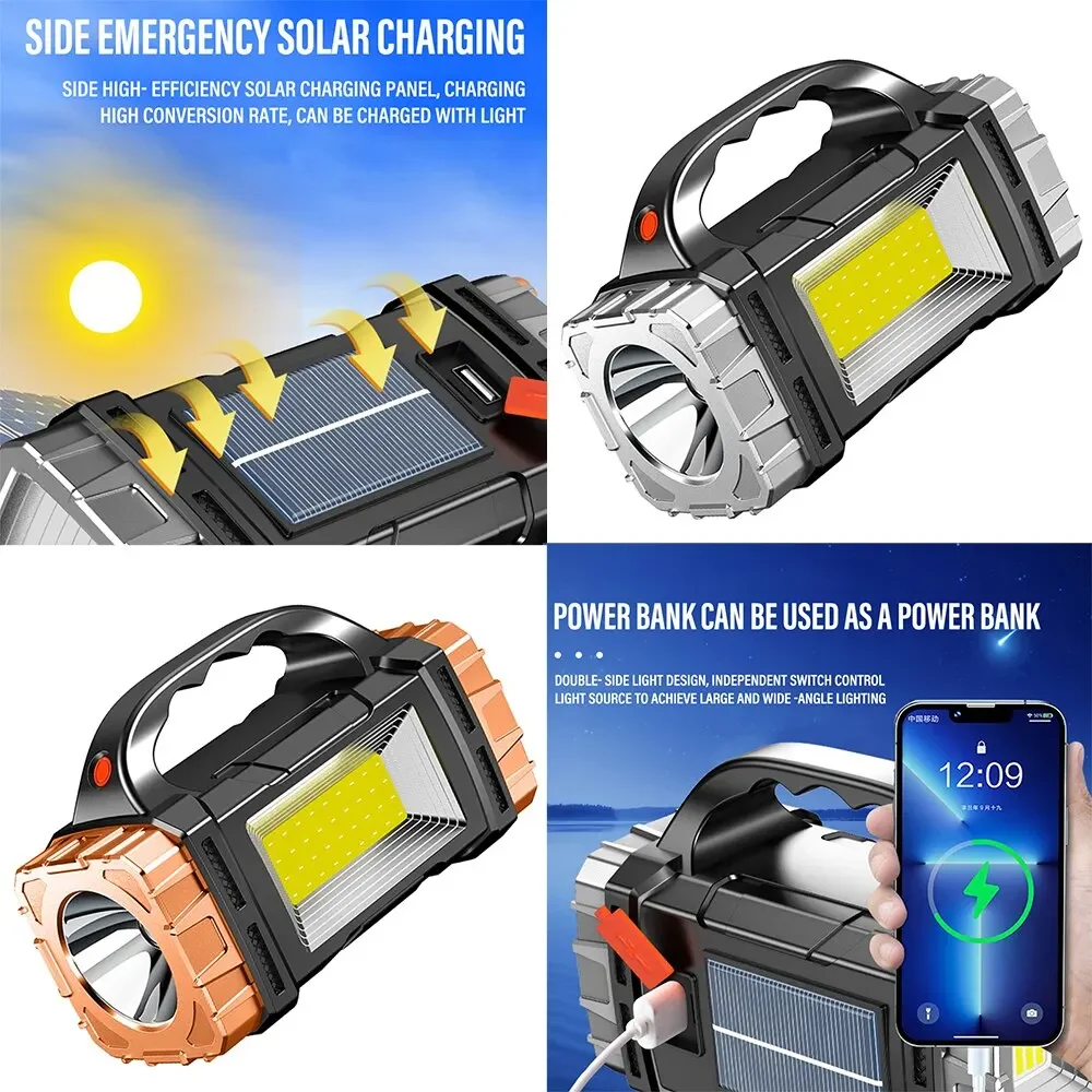 2024 Powerful LED Flashlight U - Fire Torch Solar ulasan dan harga