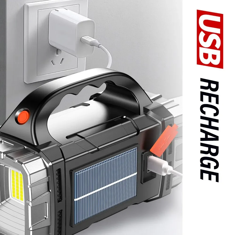 2024 Powerful LED Flashlight U - Fire Torch Solar ulasan dan harga