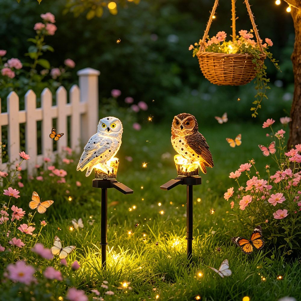 Owl Solar Light, Resin Owl Gro - Outdoor Lighting Lumen ulasan dan harga