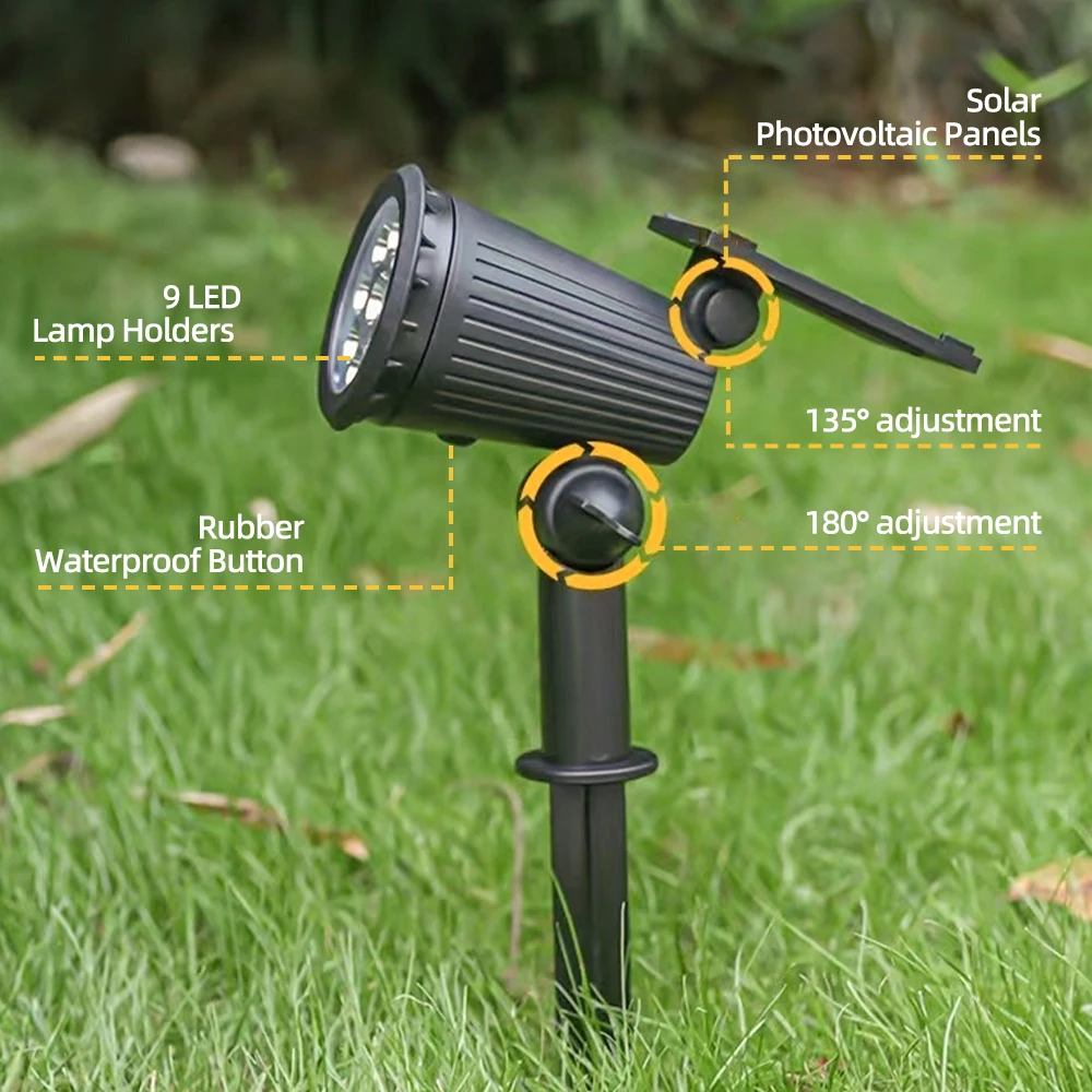 1/2PCS Solar Powered 9LED Lamp - Outdoor Lighting Linear ulasan dan harga