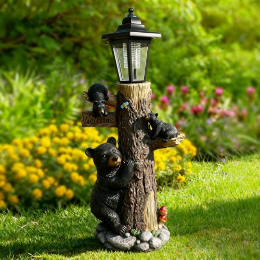 Outdoor garden bear statue wit - Outdoor Lighting On Trees ulasan dan harga