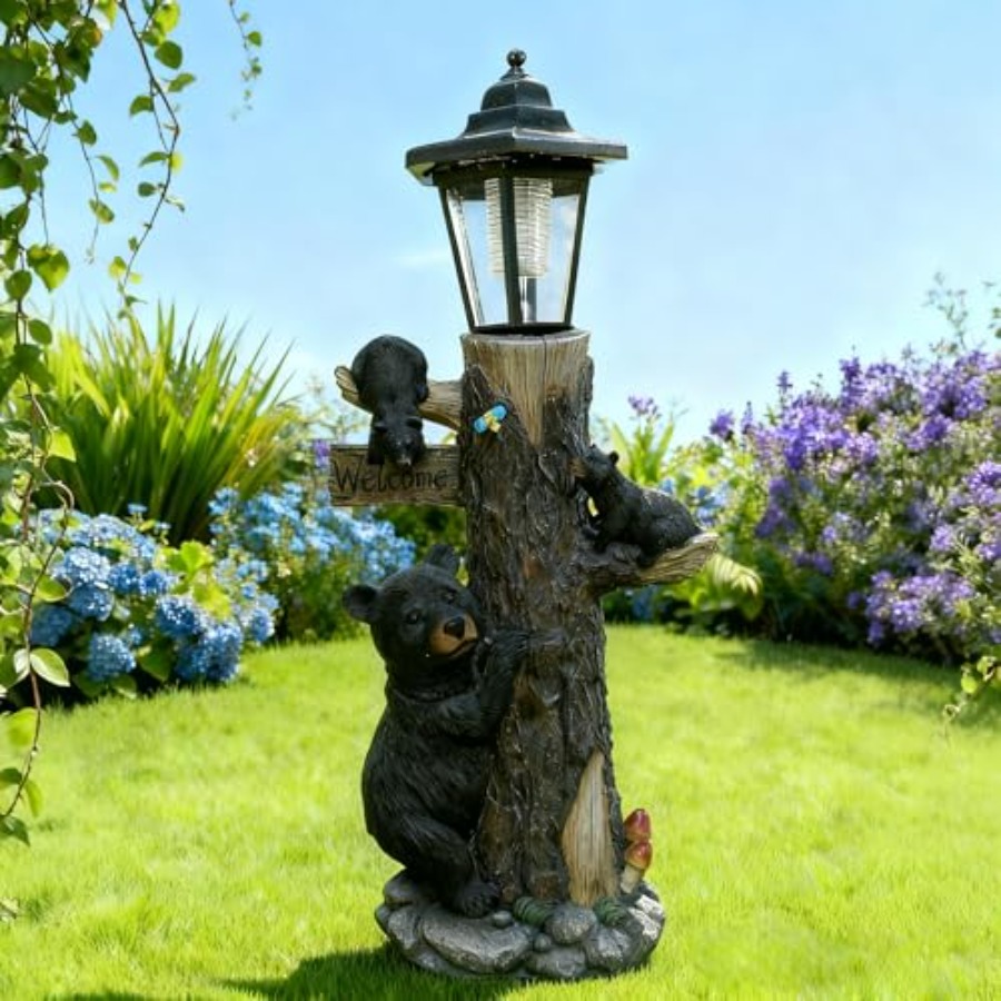Outdoor garden bear statue wit - Outdoor Lighting On Trees ulasan dan harga