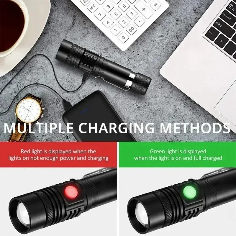 T6 LED Rechargeable Flashlight - Outdoor Lighting Lumen ulasan dan harga