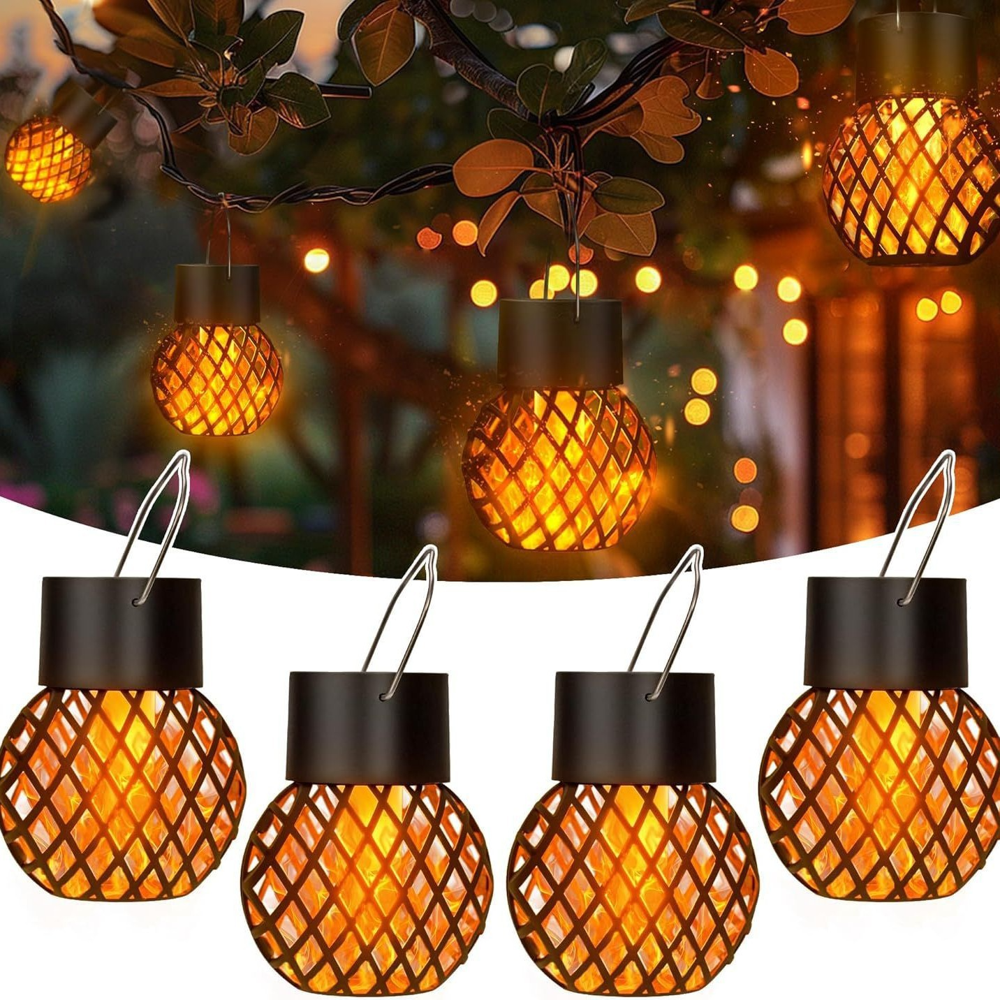 2/4/8pcs Outdoor Solar Lights  - Fire Torch Solar ulasan dan harga