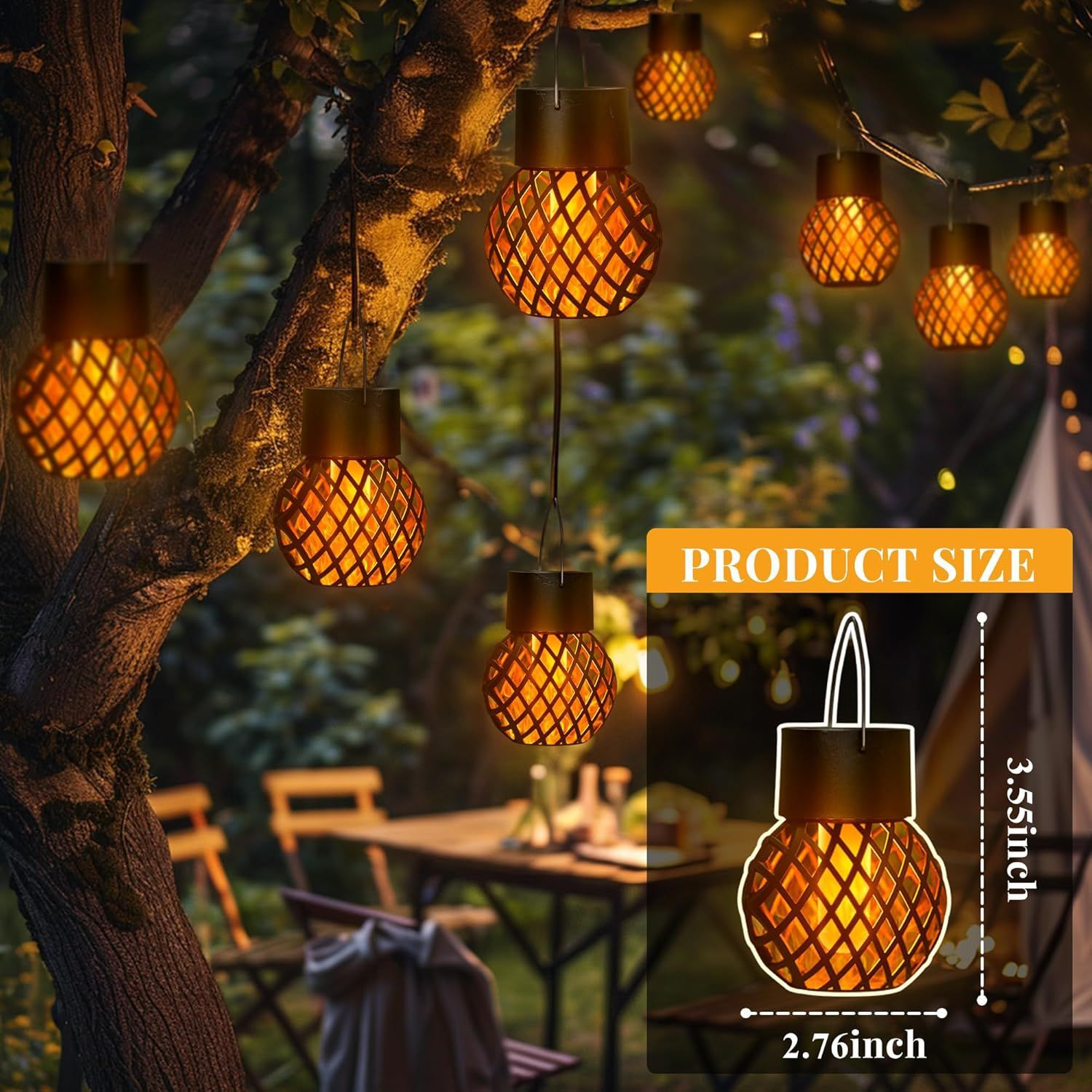2/4/8pcs Outdoor Solar Lights  - Fire Torch Solar ulasan dan harga