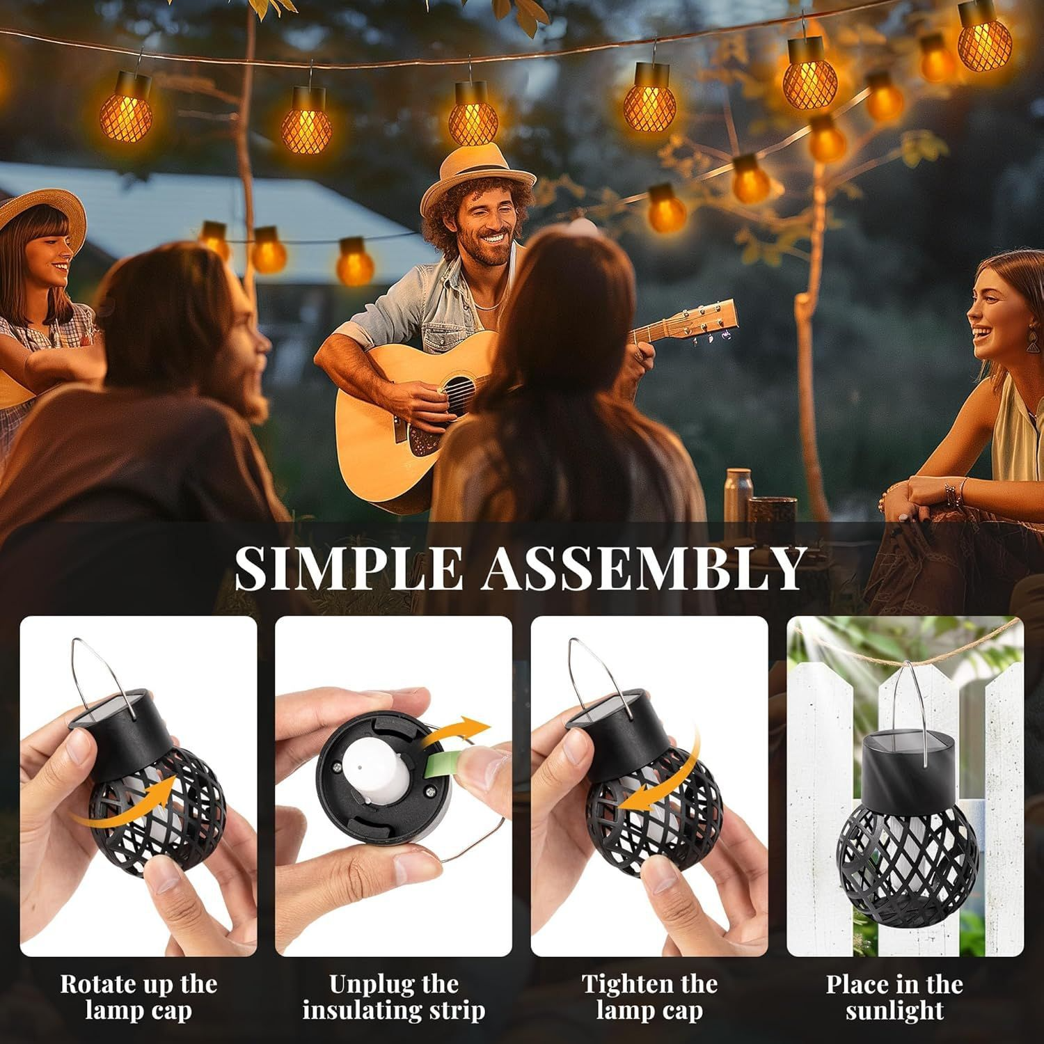 2/4/8pcs Outdoor Solar Lights  - Fire Torch Solar ulasan dan harga
