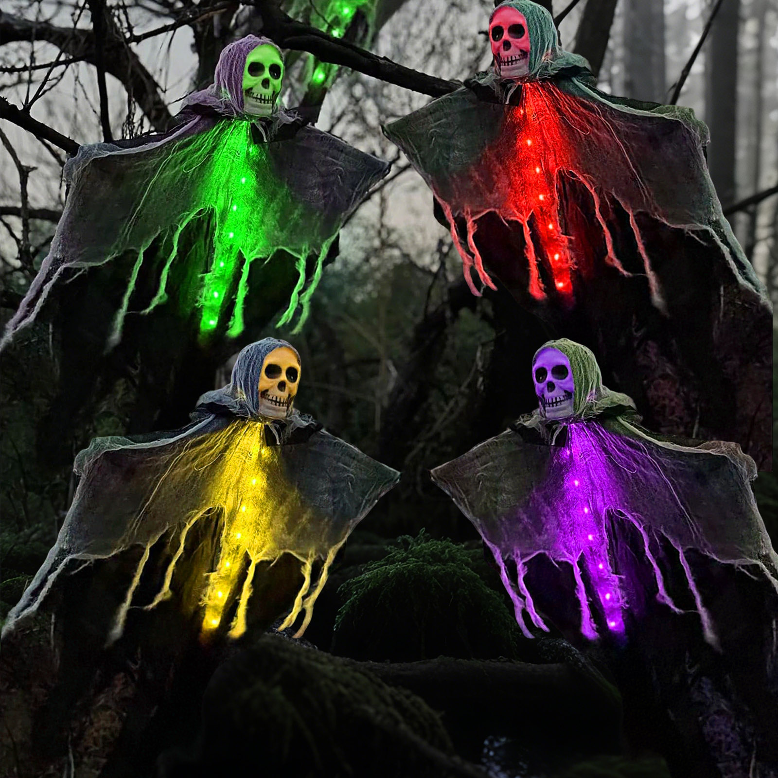 Glowing Scary Ghost Halloween  - Outdoor Lighting On Trees ulasan dan harga