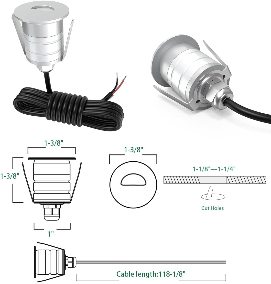 Recessed LED Step Light 1W 10P - Ground Light Recessed ulasan dan harga