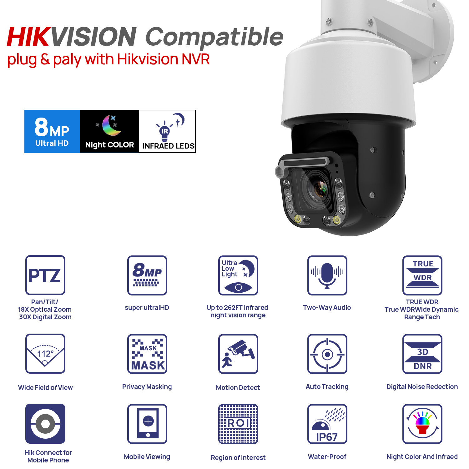 Hikvision Compatible 4K 8MP PO - Outdoor Lighting Mains Powered ulasan dan harga