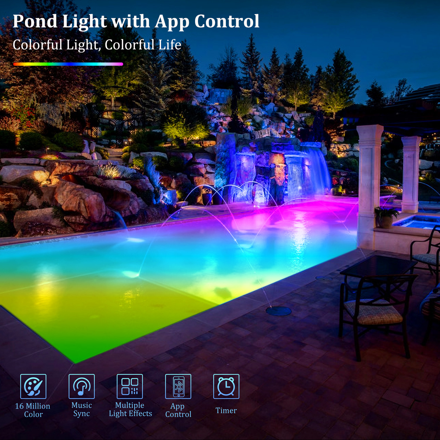 1/3/4/5/6 LED RGB Light IP68 W - Pond Light Submersible ulasan dan harga
