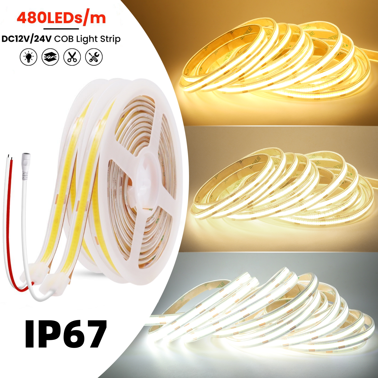 IP67 COB LED Strip Light DC 12 - Pond Light Submersible ulasan dan harga