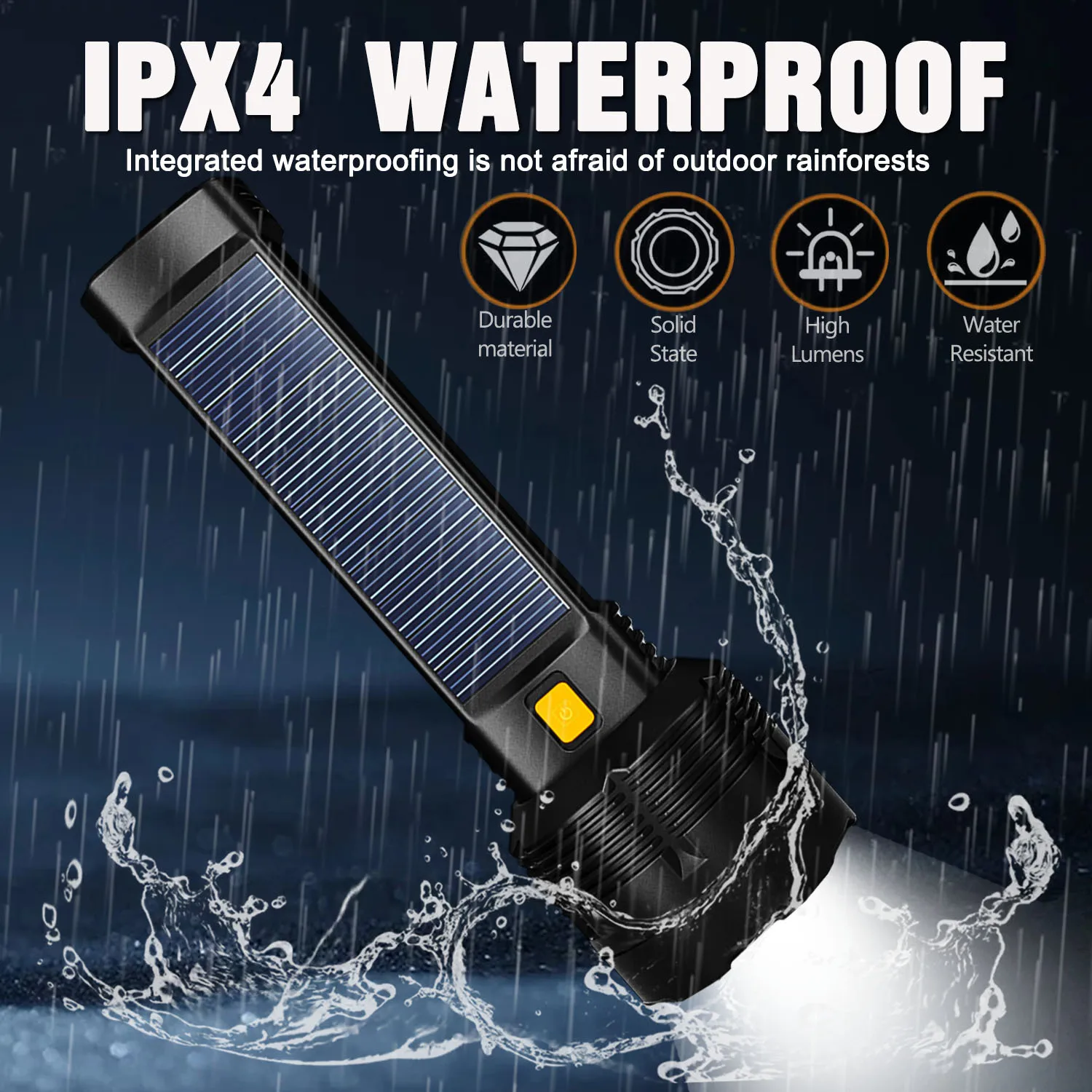 Solar-powered Flashlight Super - Fire Torch Solar ulasan dan harga