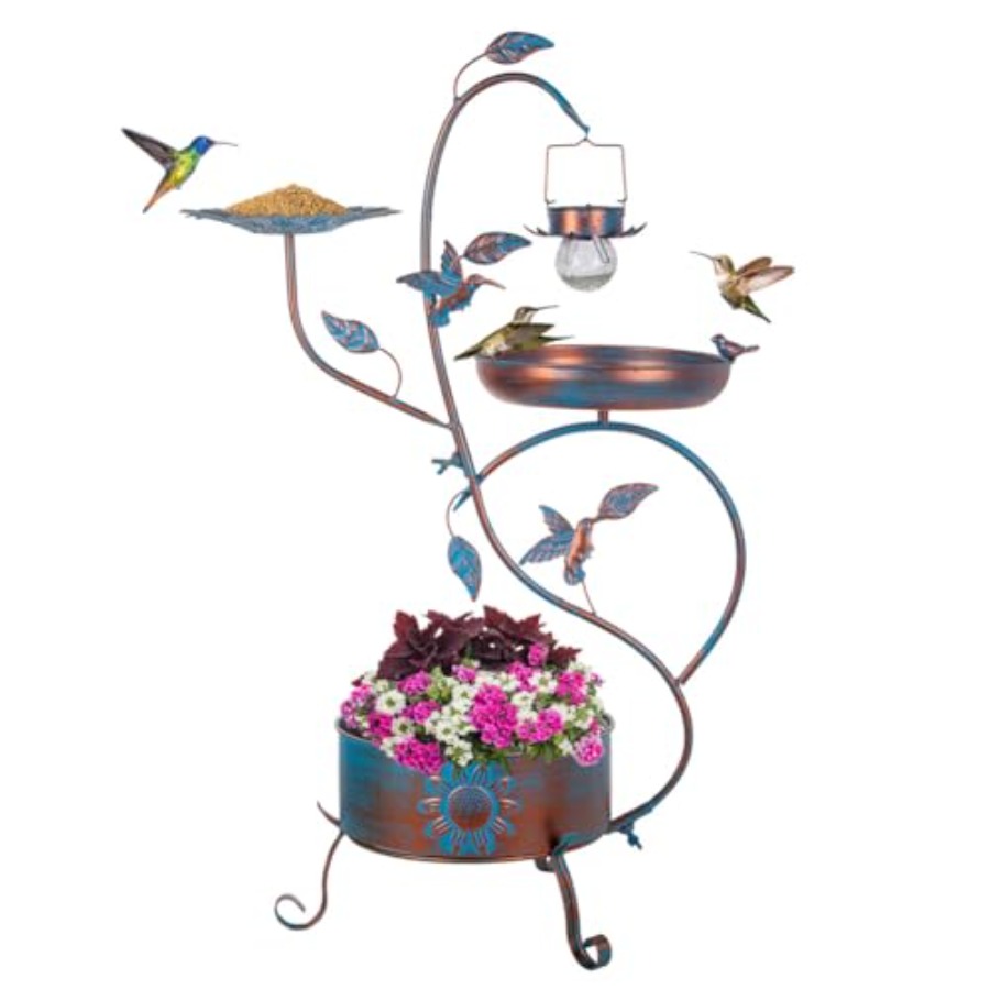 Outdoor metal bird bath with p - Outdoor Lighting Solar ulasan dan harga