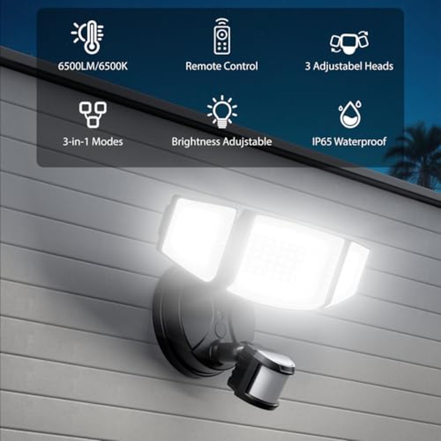 65W 6500LM LED Security Lights - Outdoor Lighting Hardwired ulasan dan harga
