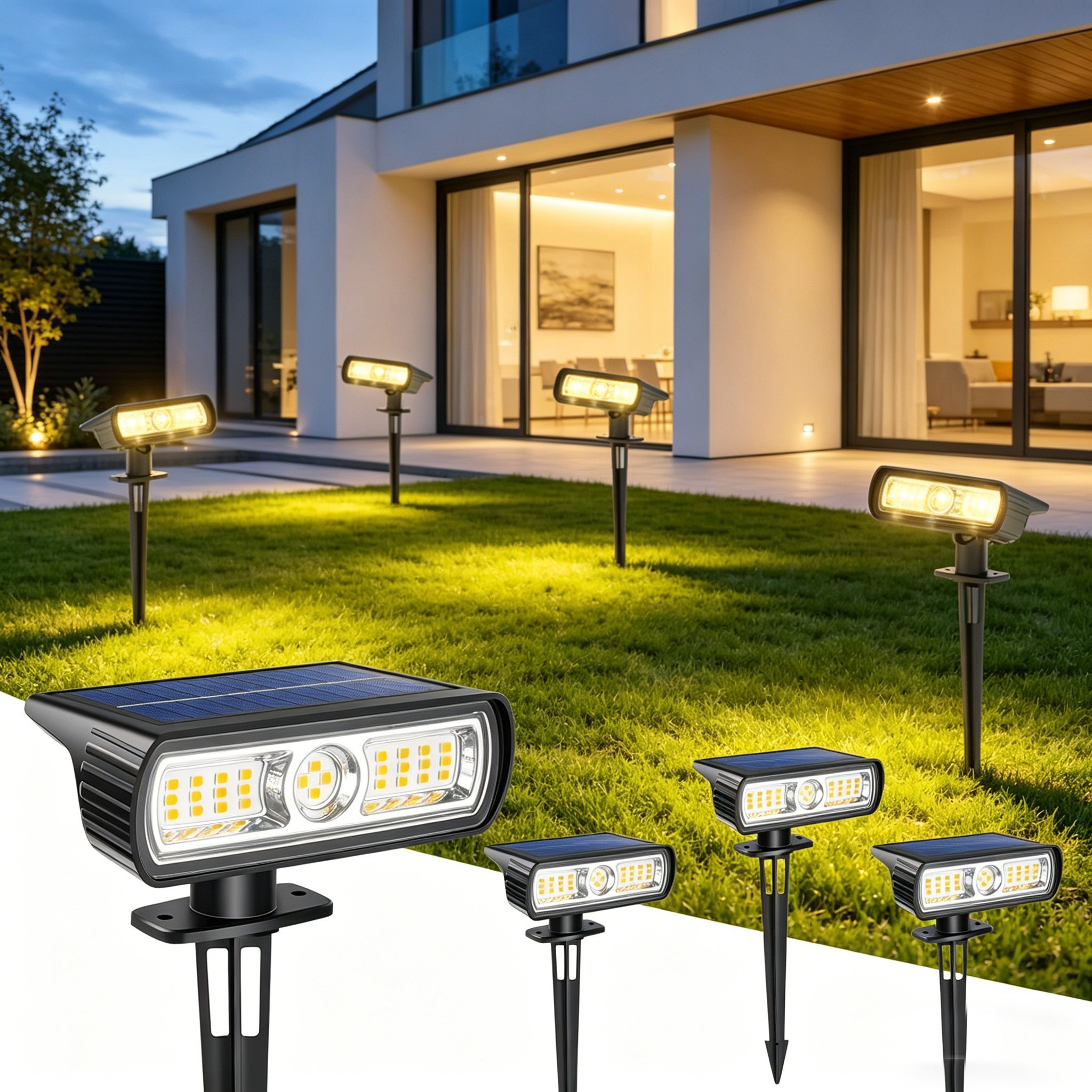 4 Pack Solar Landscape Spot Li - Outdoor Lighting Solar ulasan dan harga