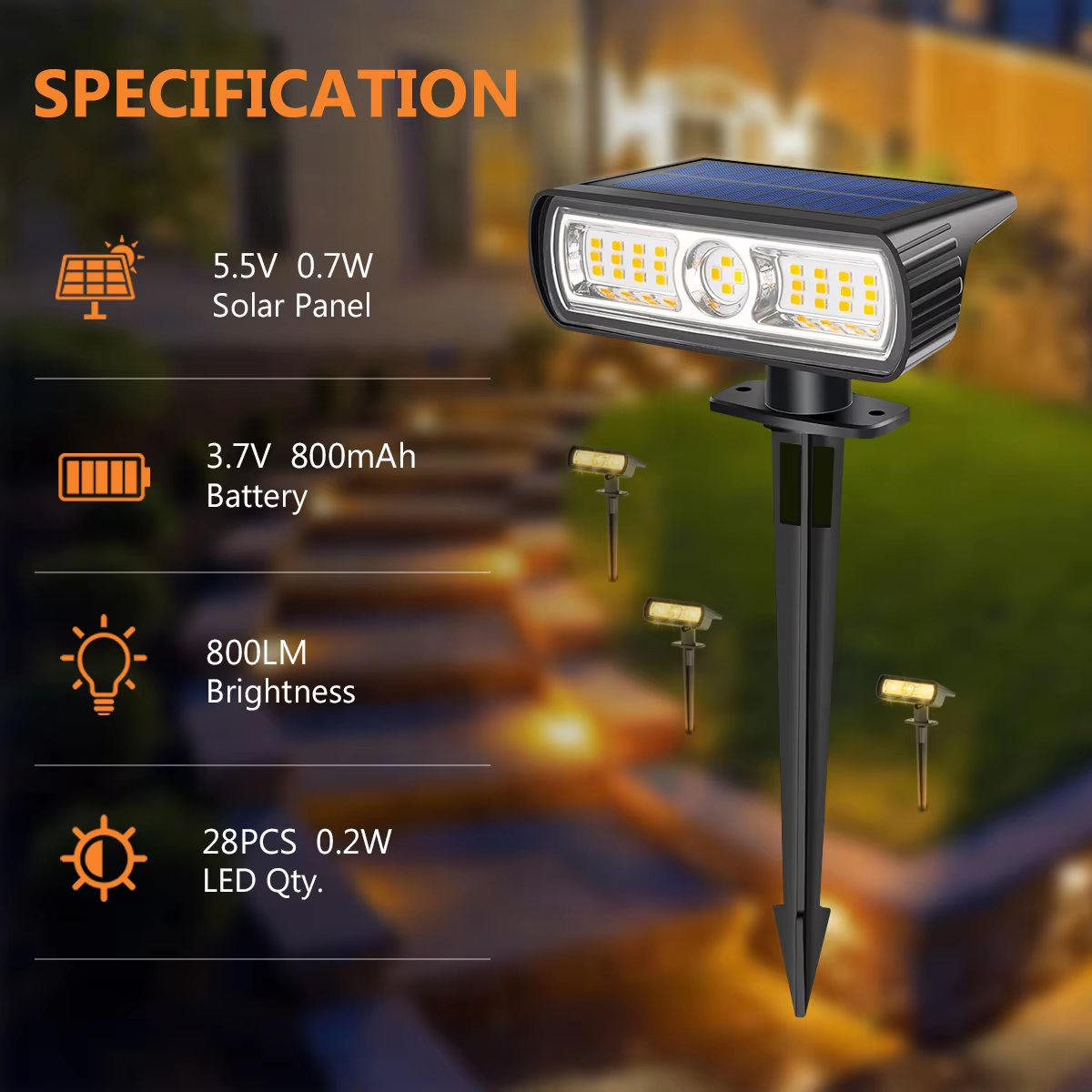 4 Pack Solar Landscape Spot Li - Outdoor Lighting Solar ulasan dan harga