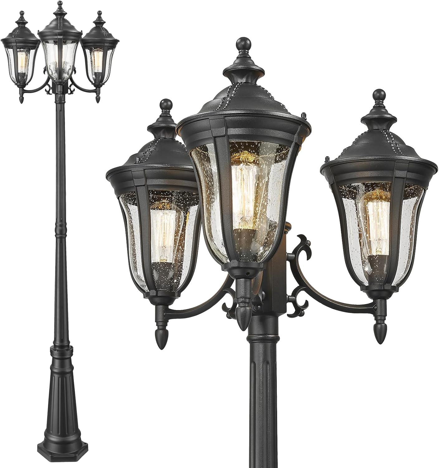 3-Head Outdoor Post Lamp with  - Outdoor Lighting Hardwired ulasan dan harga
