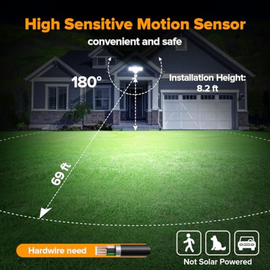 80W 9000LM LED Security Light  - Outdoor Lighting Hardwired ulasan dan harga
