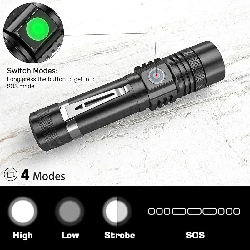 T6 LED Rechargeable Flashlight - Outdoor Lighting Lumen ulasan dan harga