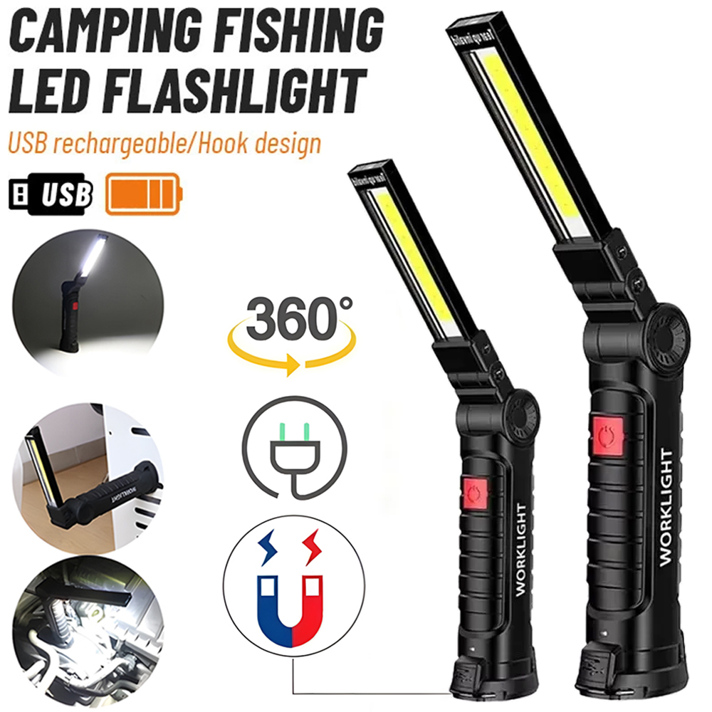 LED COB Flashlight USB Recharg - Outdoor Lighting Lumen ulasan dan harga