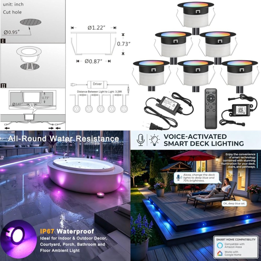 LED Deck Lights Kit, 1.22 Inch - Outdoor Lighting Kits Low Voltage ulasan dan harga