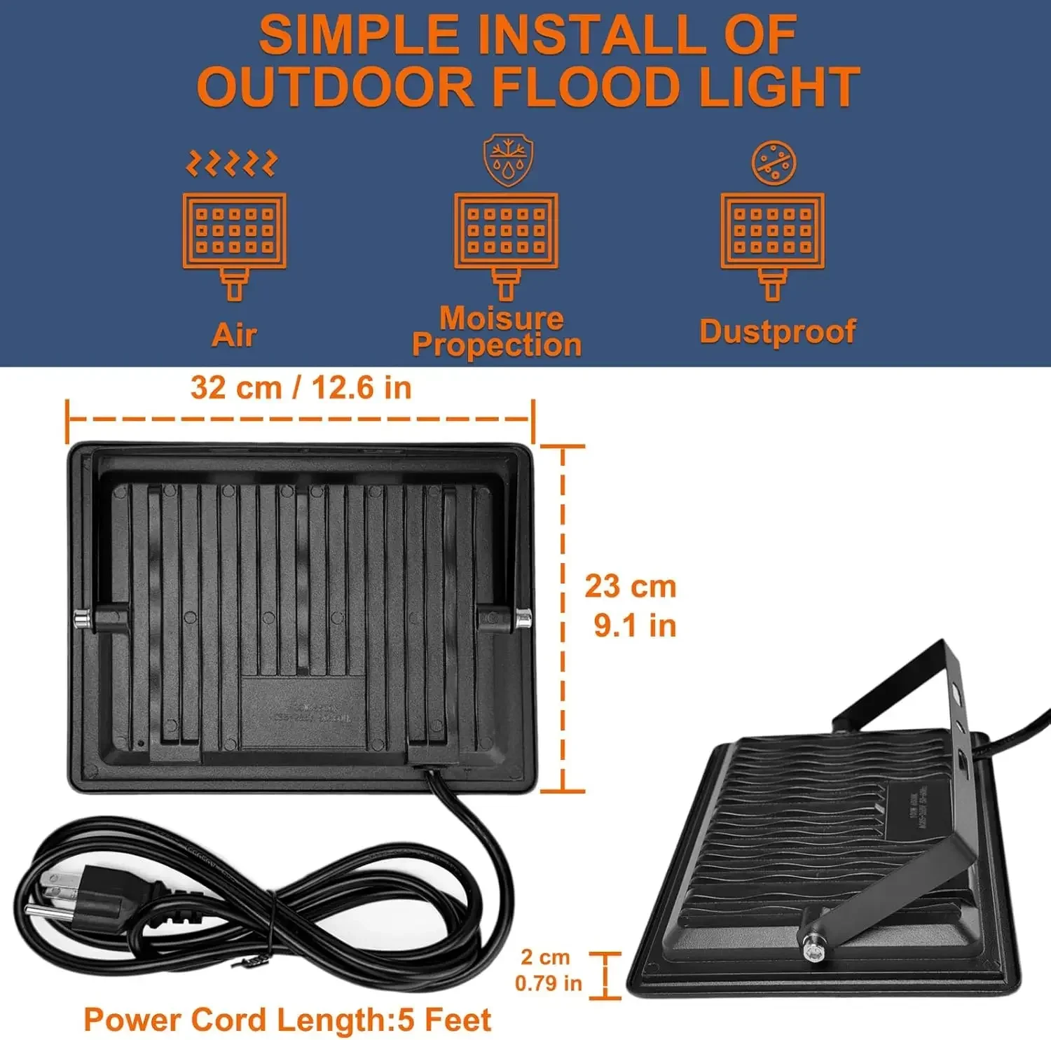 300W LED Flood Light Outdoor,  - Outdoor Lighting Hardwired ulasan dan harga
