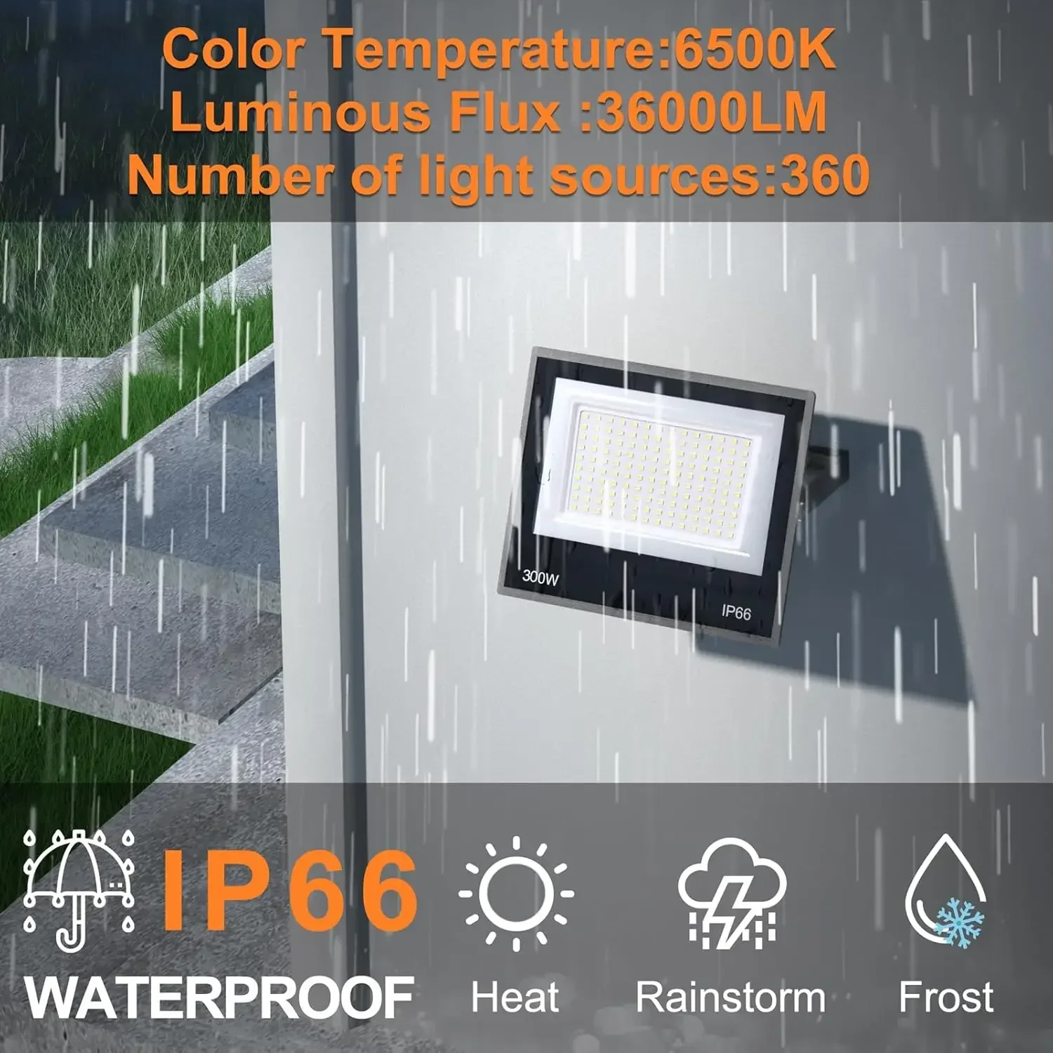 300W LED Flood Light Outdoor,  - Outdoor Lighting Hardwired ulasan dan harga