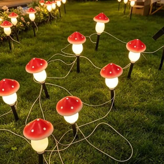 Solar Mushroom String Lights W - Outdoor Lighting Switch ulasan dan harga
