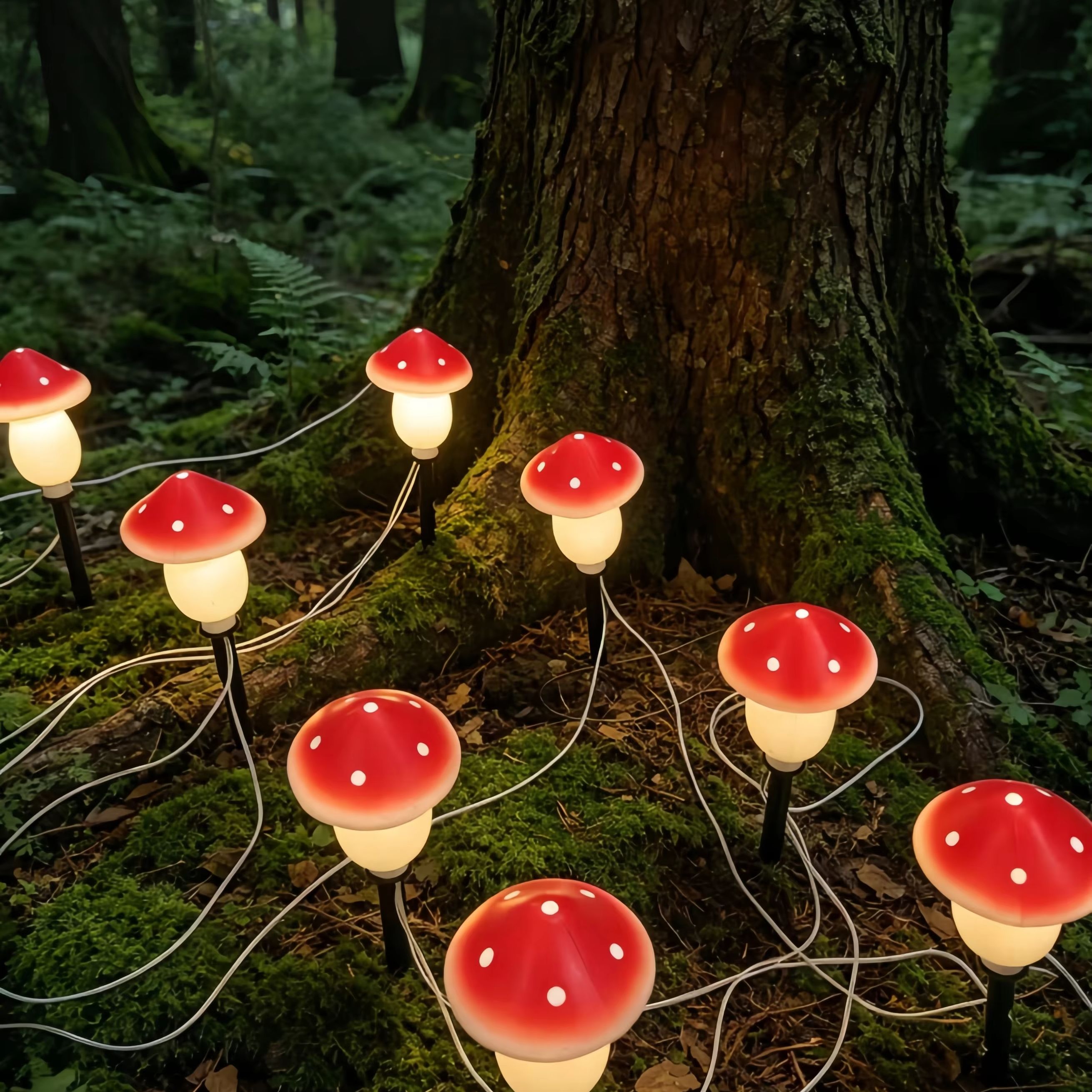Solar Mushroom String Lights W - Outdoor Lighting Switch ulasan dan harga